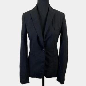 Judith & Charles Black Career Wool Blend Single Button Blazer